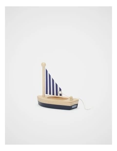 Wooden Boat in Midnight Blue