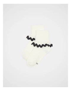 Ric Rac Frill Sock in Midnight Blue