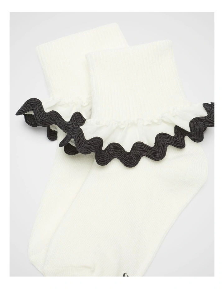 Ric Rac Frill Sock in Midnight Blue image 2
