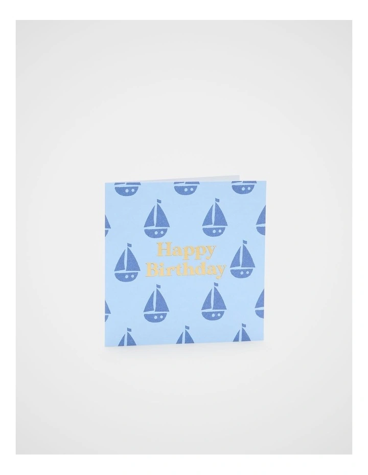 Happy Birthday Yacht Card in Multi image 1