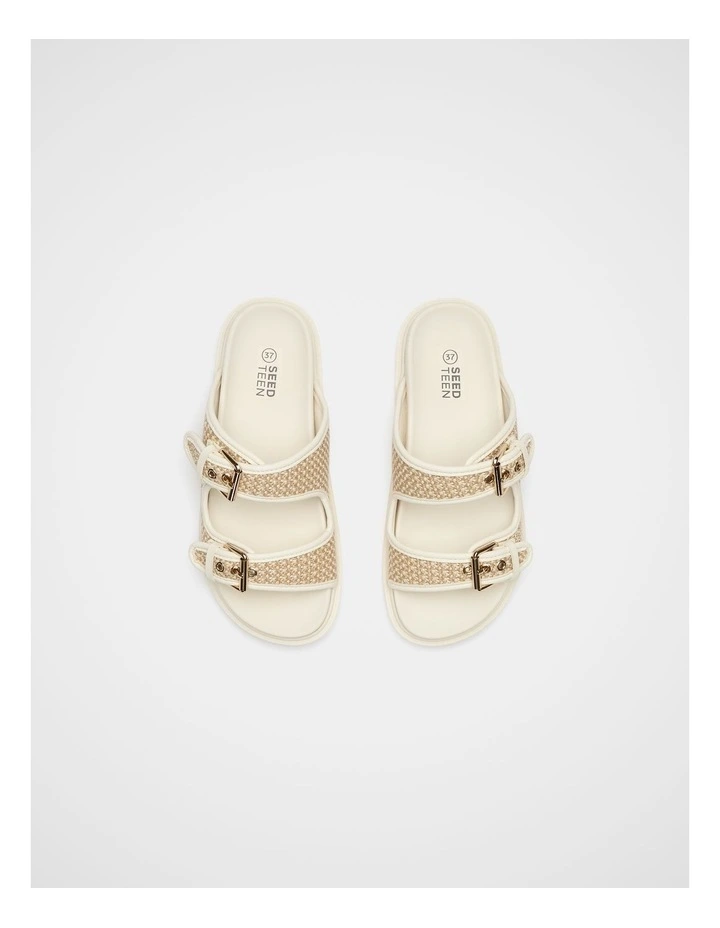 Woven Buckle Sandal in Classic Cream image 3