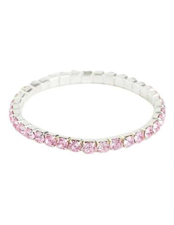 Diamante Stretch Bracelet in Pink