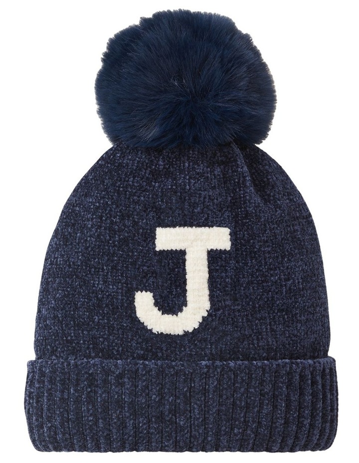 Initial Blue Beanie J