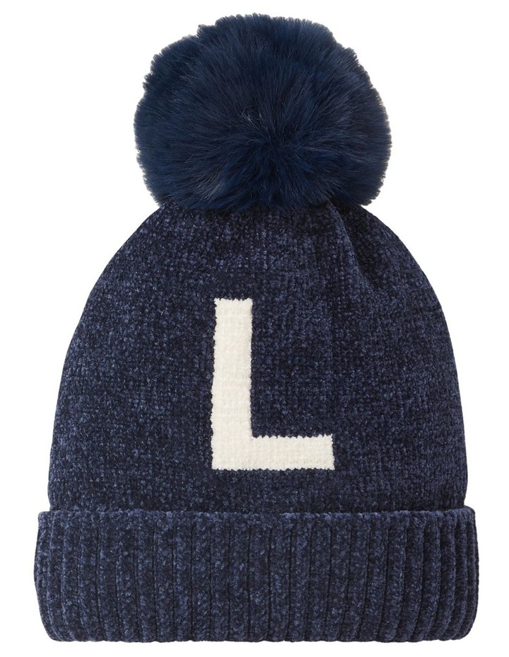 Initial Blue Beanie L