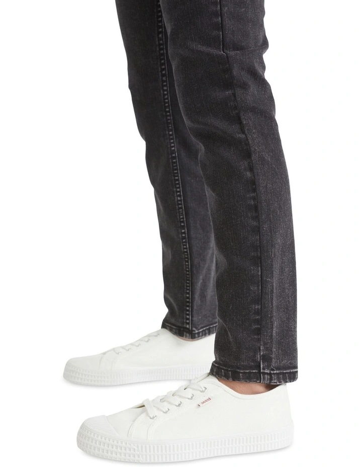 Basic Canvas Lace Up Sneaker in White image 2