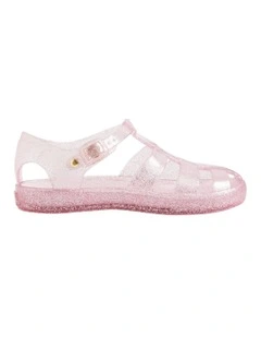 Glitter Cage Jelly Sandals in Pink