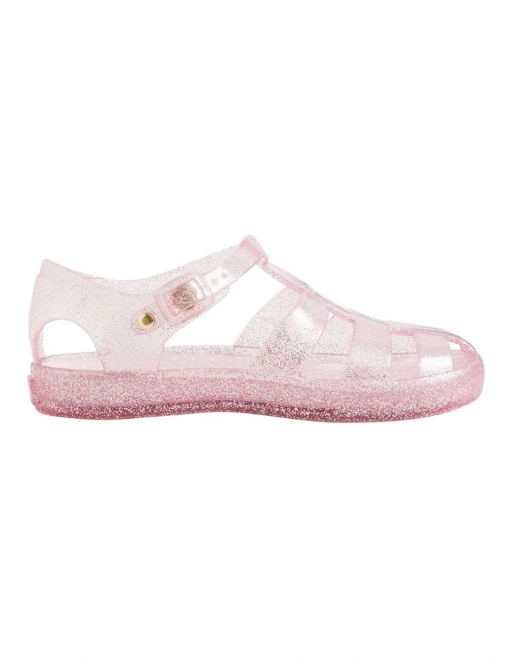 Glitter Cage Jelly Sandals in Pink image 1