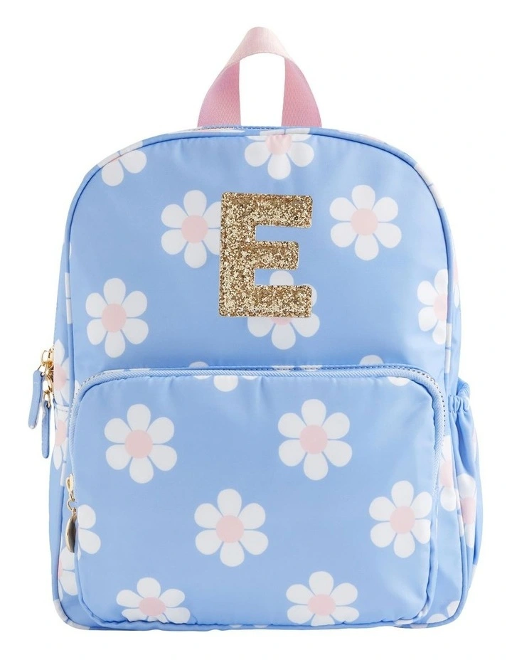 Print Initial "E" Backpack in Blue image 1