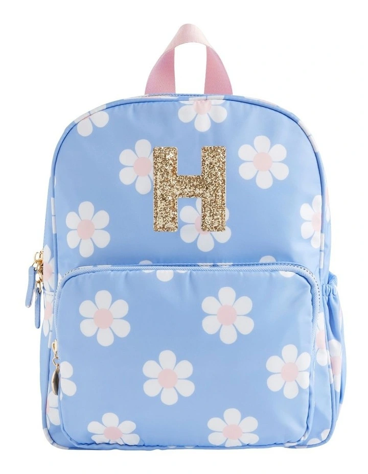 Print Initial "H" Backpack in Blue image 1