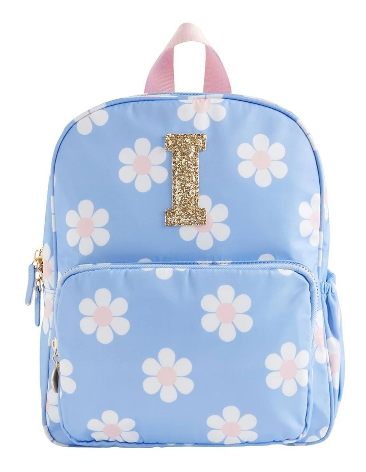 Print Initial "I" Backpack in Blue image 1