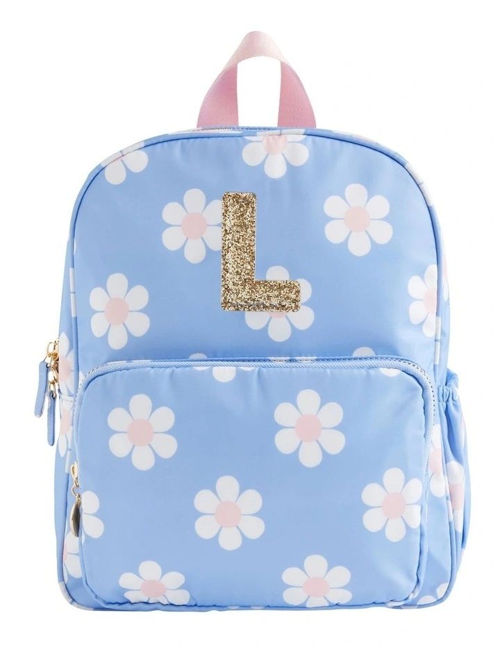 Print Initial "L" Backpack in Blue image 1