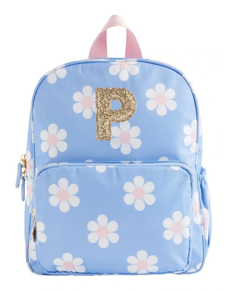 Print Initial "P" Backpack in Blue image 1