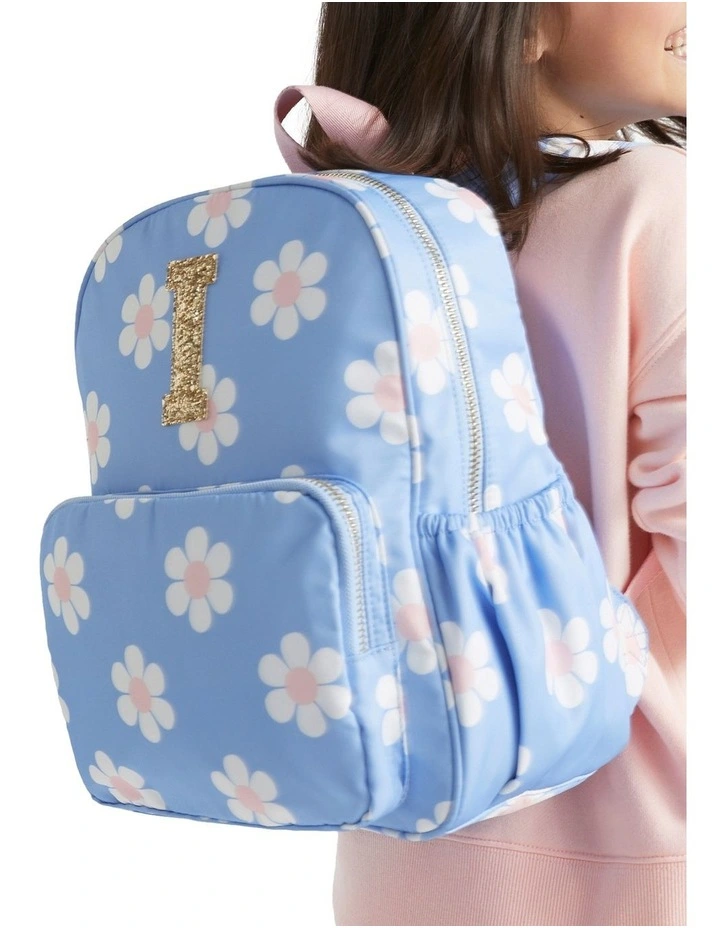 Print Initial "P" Backpack in Blue image 2