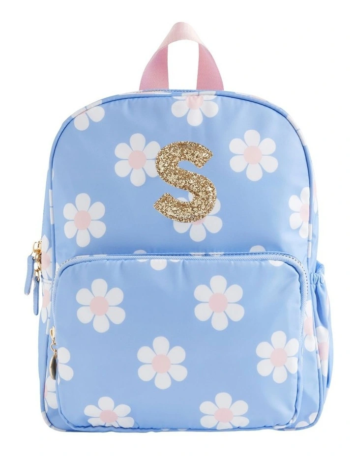 Print Initial "S" Backpack in Blue image 1