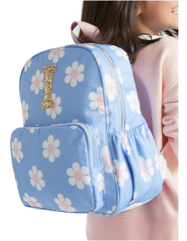 Print Initial "O" Backpack in Blue image 2
