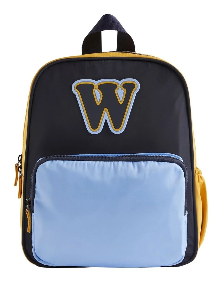 Colour Block Initial "W" Backpack in Multi image 1
