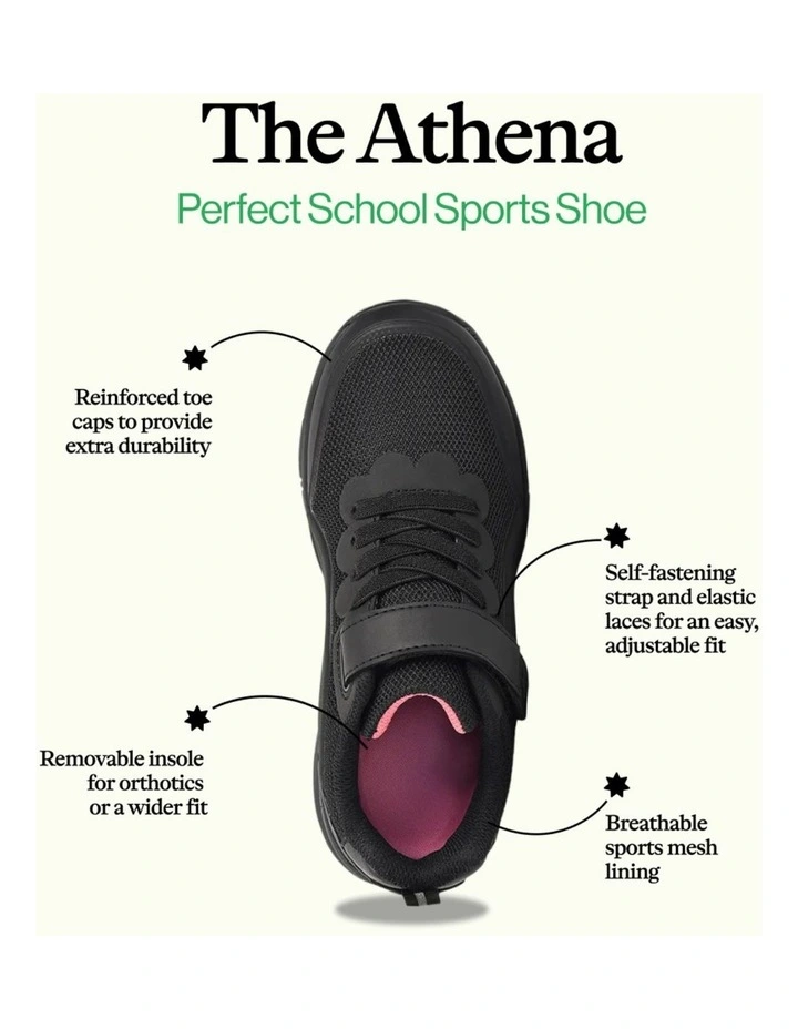 Athena School Shoe in Black image 2