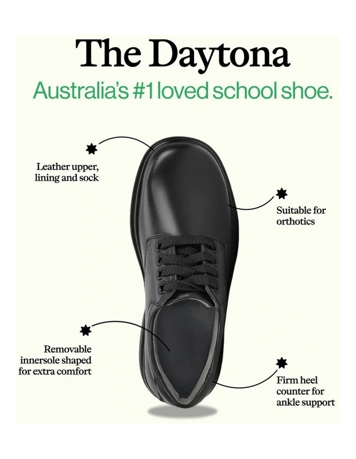 Daytona Youth School Shoe In Black image 2