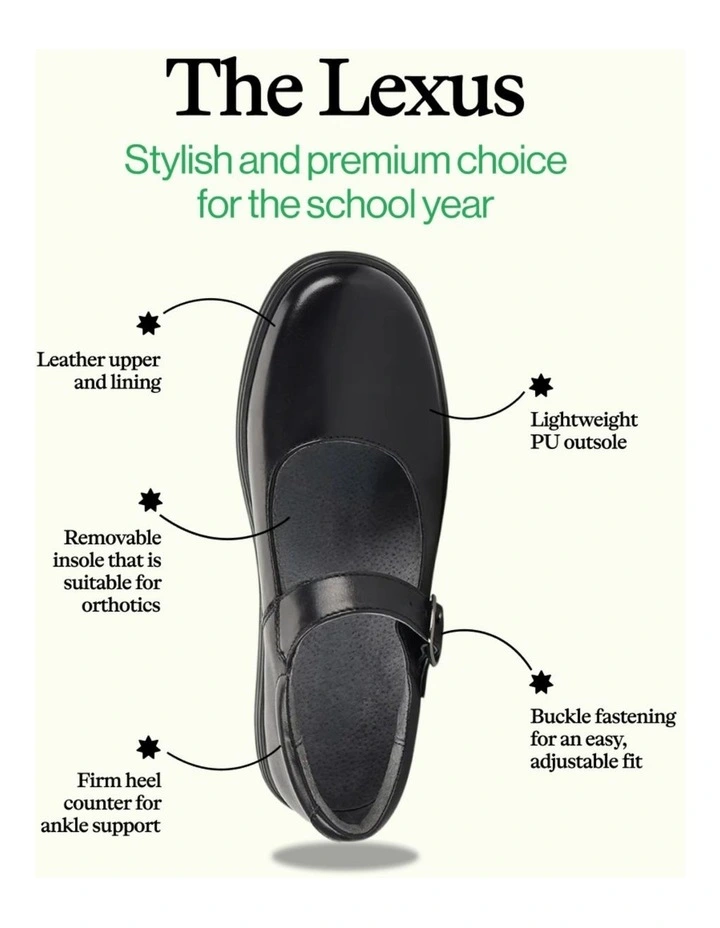 Lexus School Shoe in Black image 2