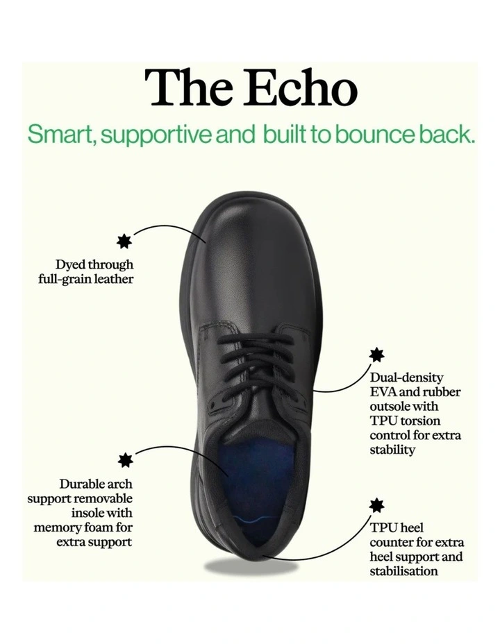 Echo School Shoe in Black image 2