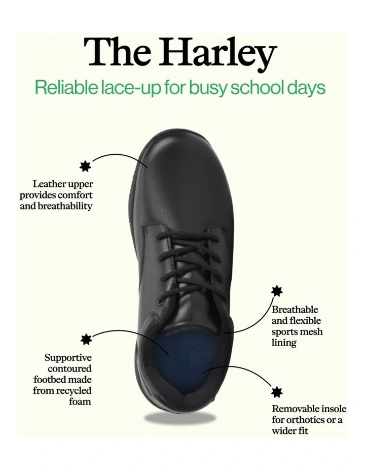 Harley School Shoe in Black image 2