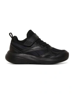 Rush Run 6.0 Elastic Lace And Top Strap Pre-School Sport In Black