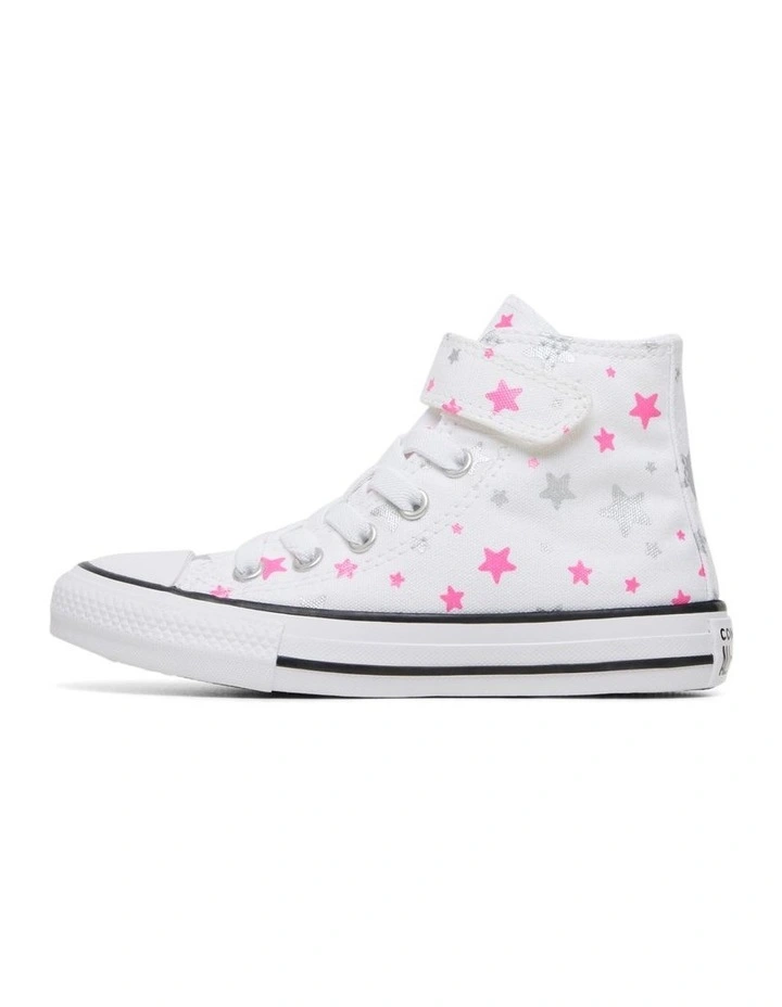 Chuck Taylor All Star 1V High Sparkle Youth Sneakers in White image 2
