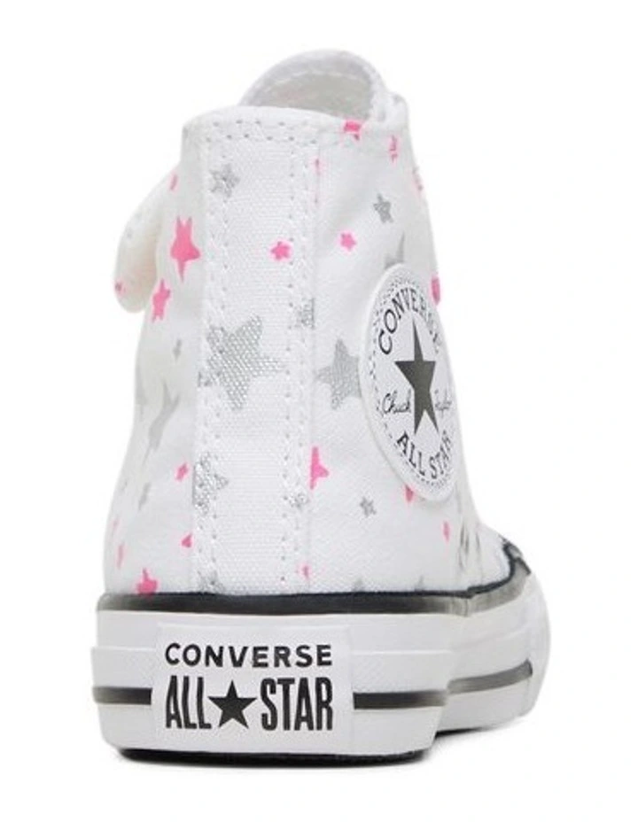 Chuck Taylor All Star 1V High Sparkle Youth Sneakers in White image 3