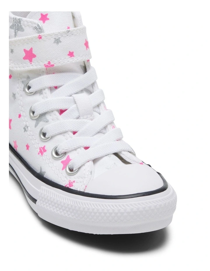 Chuck Taylor All Star 1V High Sparkle Youth Sneakers in White image 4