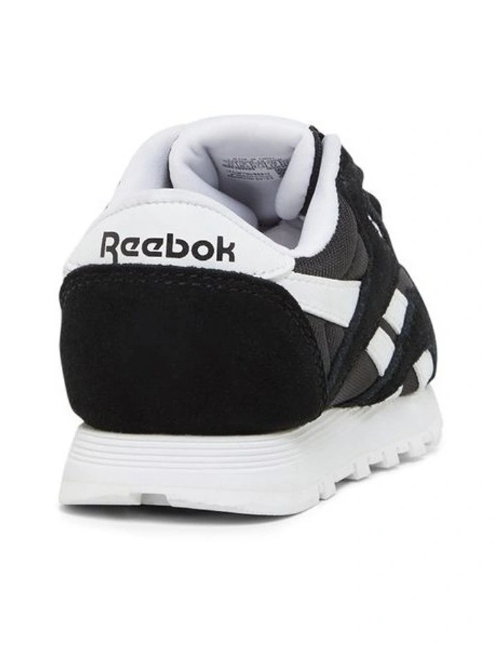 Classic Leather Nylon Sneakers in Black image 2