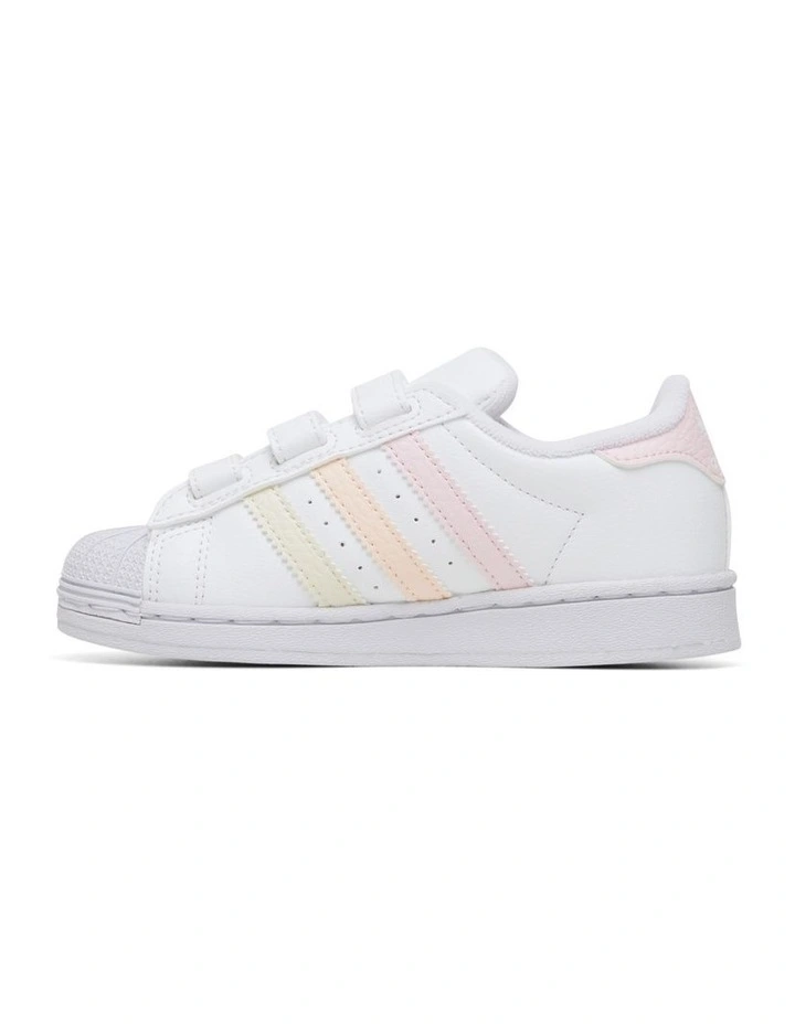 Superstar Foundation Self-Fastening Pre-School Sneakers in White image 2