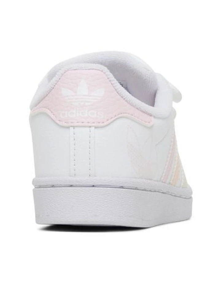 Superstar Foundation Self-Fastening Pre-School Sneakers in White image 3