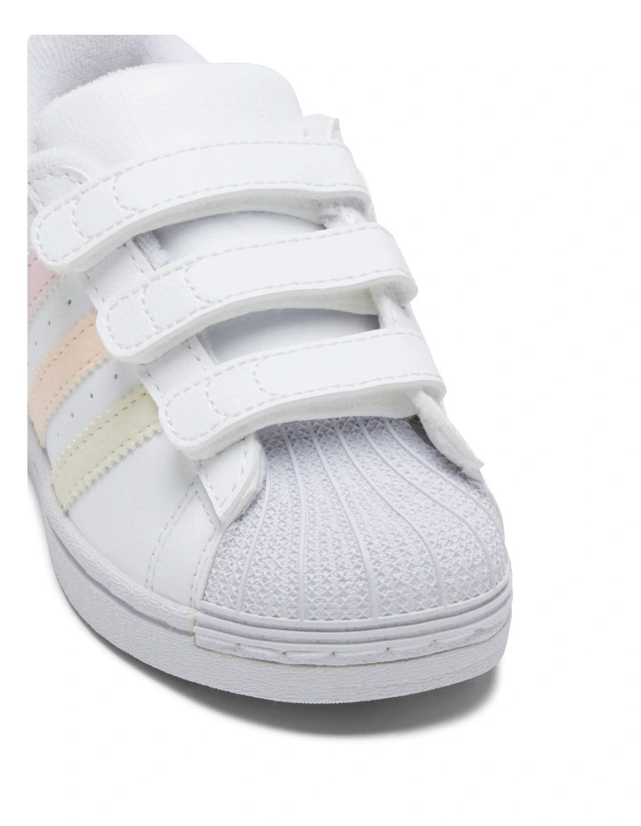 Superstar Foundation Self-Fastening Pre-School Sneakers in White image 4