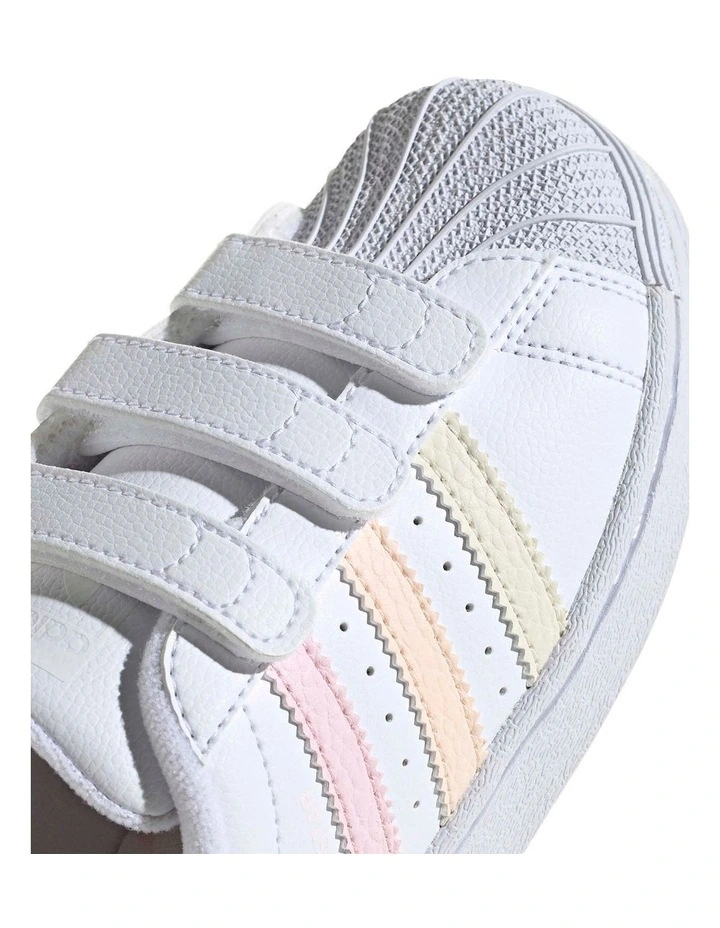 Superstar Foundation Self-Fastening Pre-School Sneakers in White image 6
