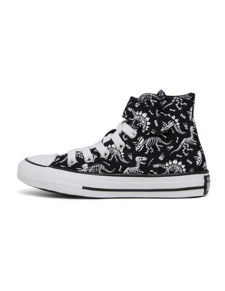 Chuck Taylor All Star 1V Hi Dinos Youth Sneakers in Black/White image 2