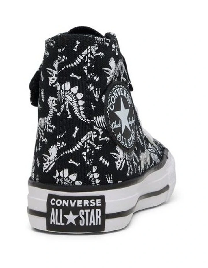 Chuck Taylor All Star 1V Hi Dinos Youth Sneakers in Black/White image 3