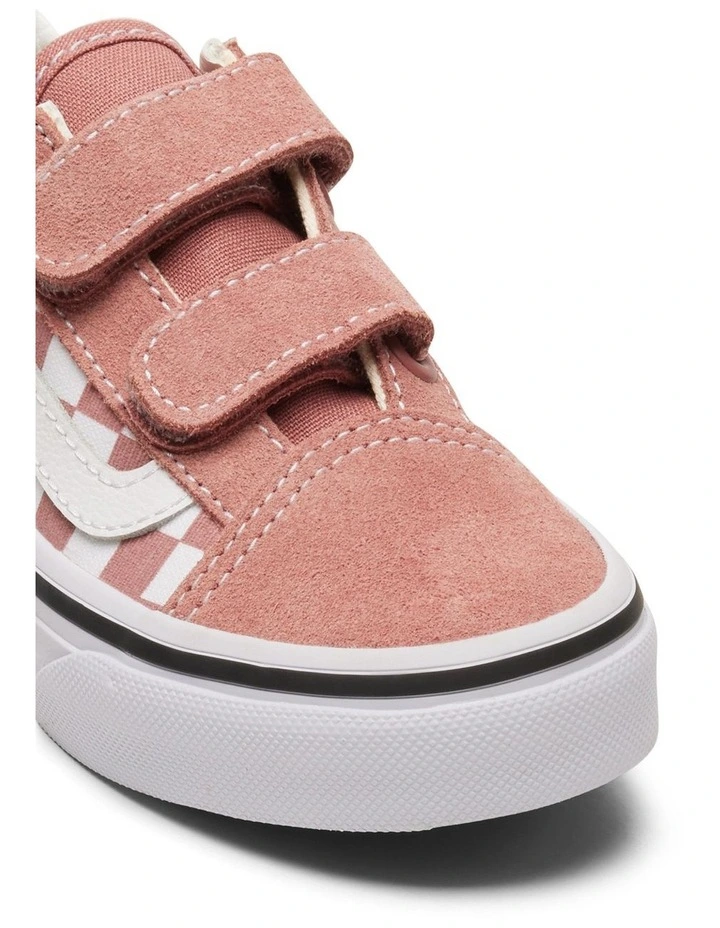 Old Skool V Check Youth Sneakers in Rose image 4