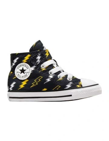 Chuck Taylor All Star 1V Hi Electric Bolt Infant Sneakers in Black/Golden Wren