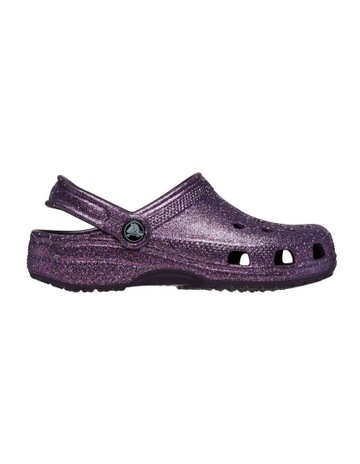 Classic Sp Glitter Clog Infant Beach Sandals in Purple