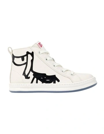 Twins Dog Sketch Youth Boots in White