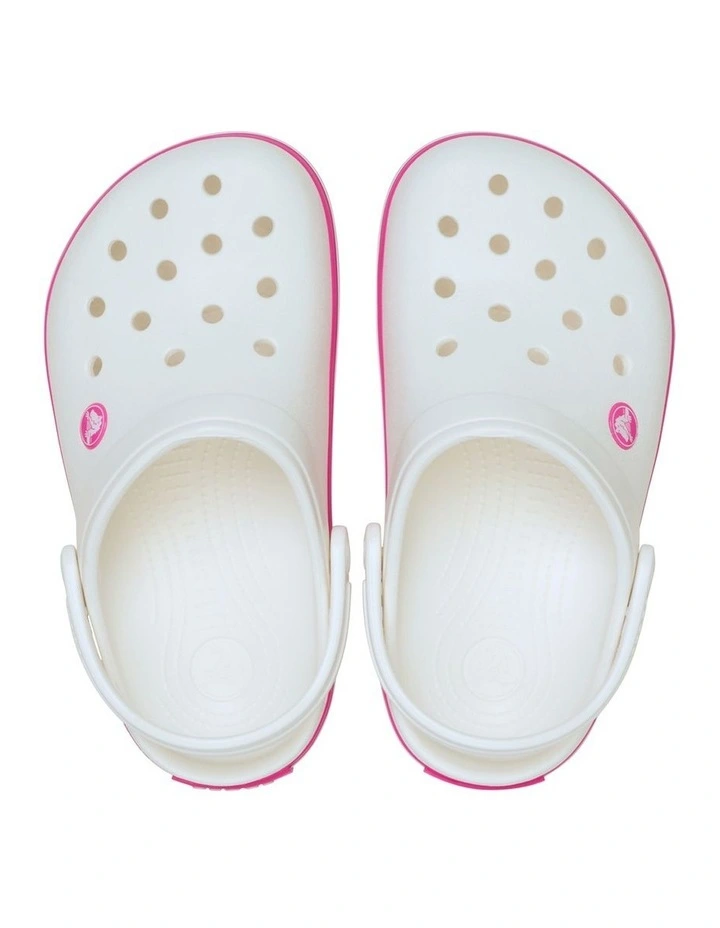 Crocband Clog Youth Beach Sandals in White image 3