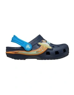 Classic Clog Ufo Lights Infant Beach Sandals in Navy