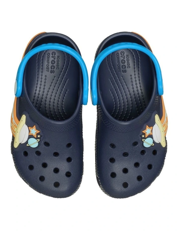 Classic Clog Ufo Lights Infant Beach Sandals in Navy image 3