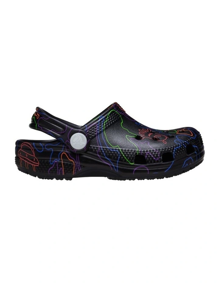 Classic Clog Hi Vis Camo Infant Beach Sandals in Black image 1