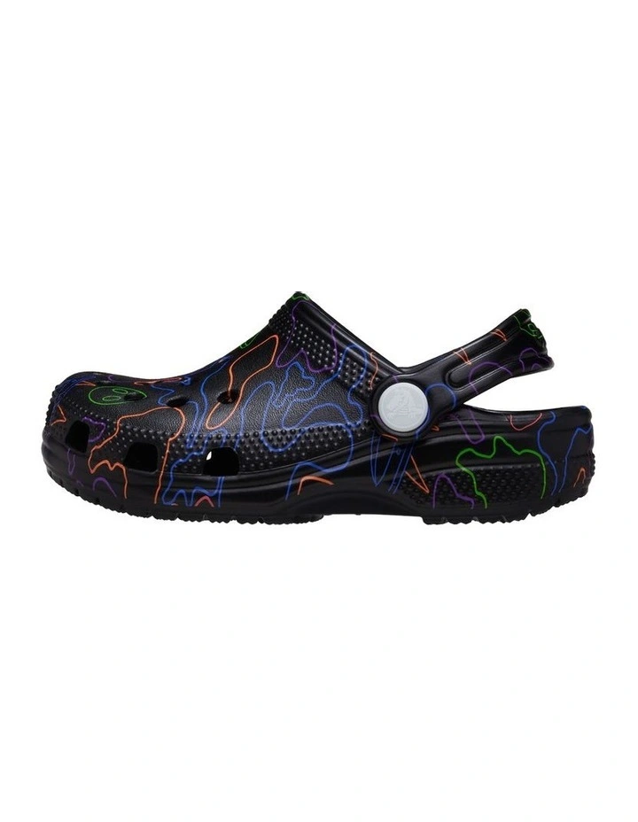 Classic Clog Hi Vis Camo Infant Beach Sandals in Black image 2