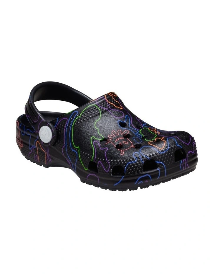 Classic Clog Hi Vis Camo Infant Beach Sandals in Black image 4