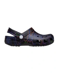 Classic Clog Hi Vis Camo Youth Beach Sandals In Black
