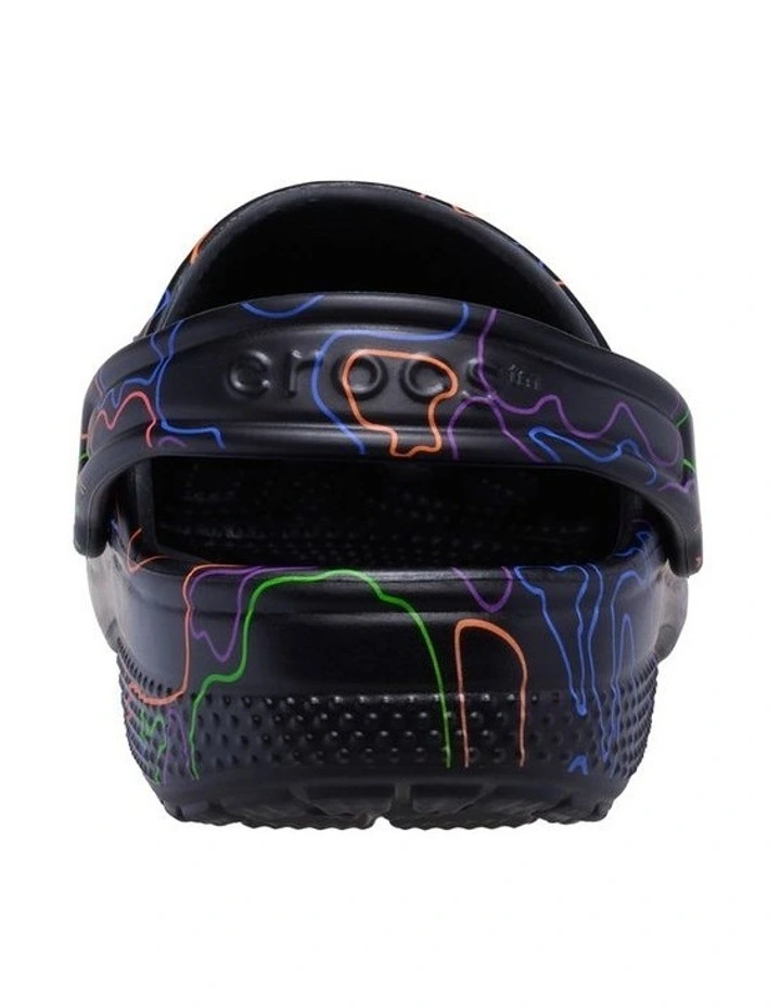Classic Clog Hi Vis Camo Youth Beach Sandals In Black image 5
