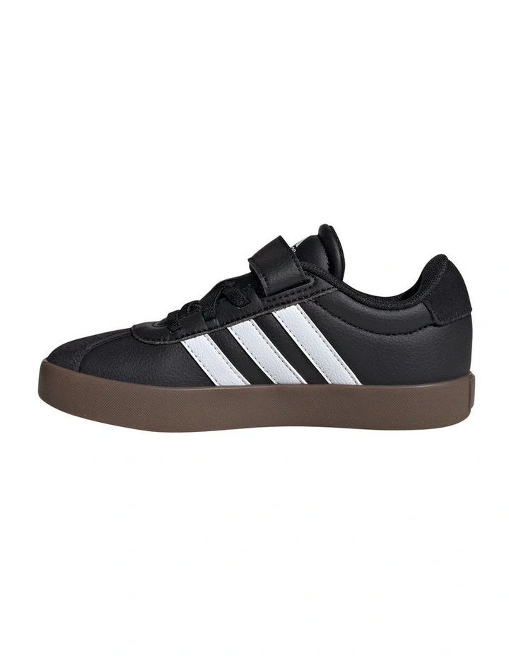 Vl Court 3.0 Self-Fastening Pre-School Sneakers in Back and White image 2