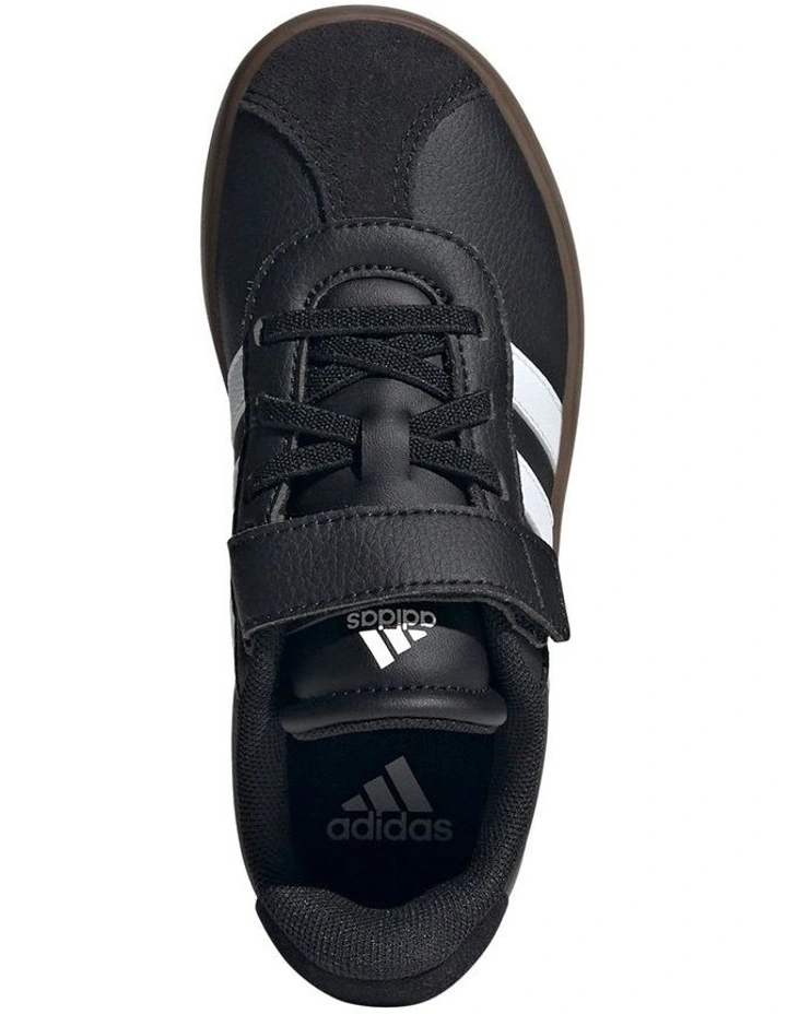 Vl Court 3.0 Self-Fastening Pre-School Sneakers in Back and White image 3